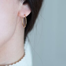 【送料無料】K18 ゴールドフープピアス 20mm×1mm ペアの画像