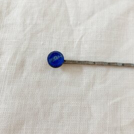 ラピスラズリと水晶のヘアピン