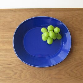 25㎝オーバルリム皿 瑠璃