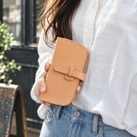 本革手縫いのショルダースマホポーチ【受注製作】 | iichi 日々の