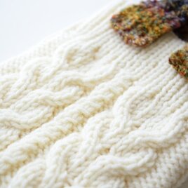 knit bag (off white) / ニット バック(オフホワイト）の画像