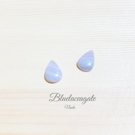 選べるパーツ カボションピアス ブルーレースアゲート