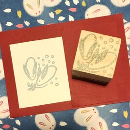 ❇︎冬のはんこ〓【雪うさぎ】3㎝四方