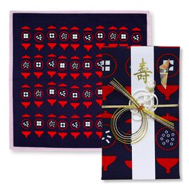 風呂敷で作った御祝儀袋/みそ汁/小紋調/名入れ無料/お弁当包みに最適なサイズ