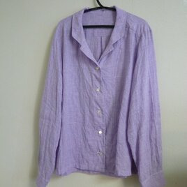 紫色テーラードカラーシャツ30%offの画像