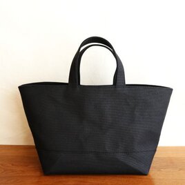 黒 倉敷産8号帆布使用横長トートM【受注製作】 | iichi 日々の