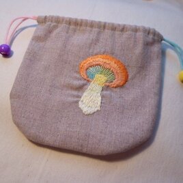 おれんじきのこの巾着袋