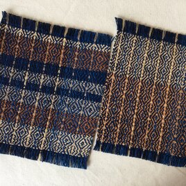 手織りの草木染めコースター2枚組　⑩