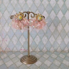 フリンジとボタンのピアス　p-2904