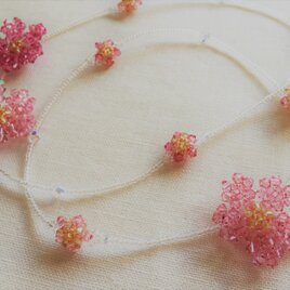 【スワロフスキー・クリスタル】ロングネックレス『満開桜』の画像
