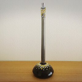 スワロフスキー・クリスタルデコ:ボールペンスタンド【イエローmix】