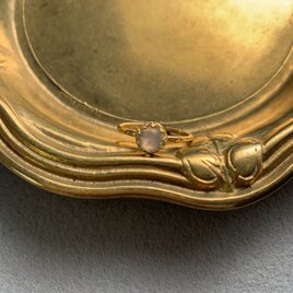 天然石　カルセドニー　クラウンリング