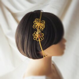 飾り結びカチューム「光曳キ咲ク」【軽量・簡単】浴衣や着物、日常使いにも。