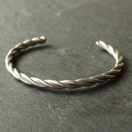 ◆錫 (スズ) × silver バングル【Twist Tin Bangle 】の画像