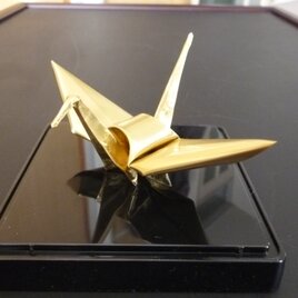 真鍮板製（金属）折り鶴（サイズM）の画像