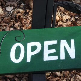 木製サイン　OPEN/CLOSED (GREEN　１)