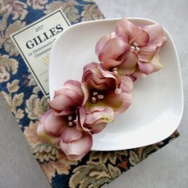 バレッタ■ 4flowers Normal ■ 淡水パール × モーブピンクの画像