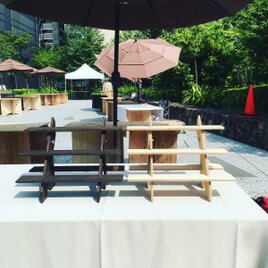 イベント什器 ひな壇3段/50幅/普通合板〈上質材〉イベントディスプレイ マルシェ什器の画像