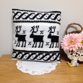 北欧 トナカイ柄のミニクッション