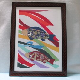 g3　送料無料　フレーム付　鯉のぼり　アート　写真　パネル　A3サイズ