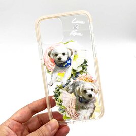 耐衝撃 オーダーメイド　うちの子　クッションバンパーケース　iphone スマホケース　ペット　猫　犬 写真　ペットの画像