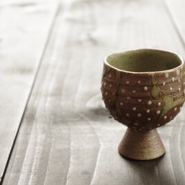 釉彩高杯酒器　葉 C