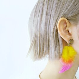 フェザーピアス 2ウェイ vintage btn earrings 2way <PE2-0420>の画像