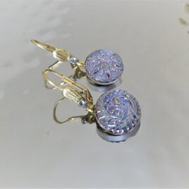 ヴィンテージガラスボタン ピアス vintage btn earrings <PE6-0420>