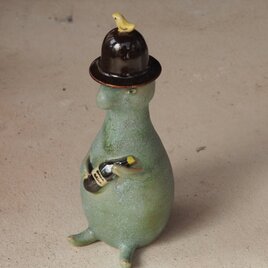 きょうりゅう花器　お酒（結晶釉）