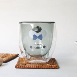 GOODGLAS 黒しば・しっぽがキュート!耐熱ホットドリンクOK・結露しにくいグラス