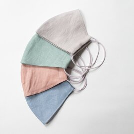 ずれにくい麻とガーゼのマスク｜グレーベージュ