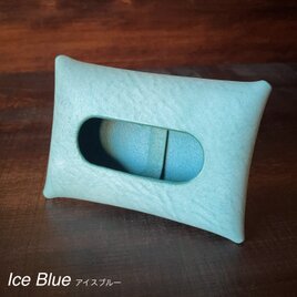 レザーポケットティッシュケース（アイスブルー）の画像