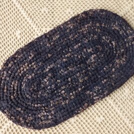 古布(裂き編み)のマット・藍