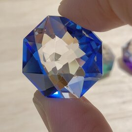 #002　水晶×ｼﾍﾞﾘｱﾝﾌﾞﾙｰ水晶　8角の画像