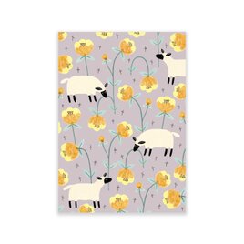 「羊と花」ポストカードの画像