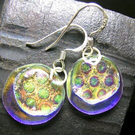 ガラスピアス　キラキラ丸ドット