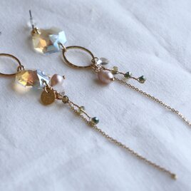 crystal and hoop earrings - type aの画像