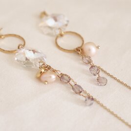 crystal and hoop earrings - type bの画像