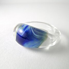 ガラスリング　青　１４.５号