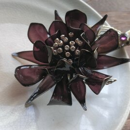 ＜月影＞月下美人と三日月のヘアクリップ