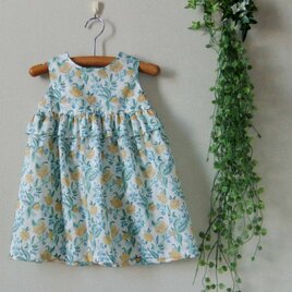 ＊リバティ＊　CELIA　ウエストにフリルのついたワンピース　90