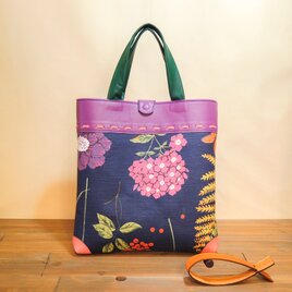 【1点物】牛革　薄マチの正方形やわらか手さげ【A4サイズ】