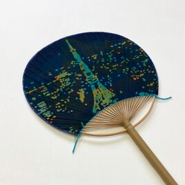 【再販】手拭い地うちわ［ Tokyo ］の画像