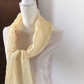 silk100%：京都丹後の織りストール：黄色の画像