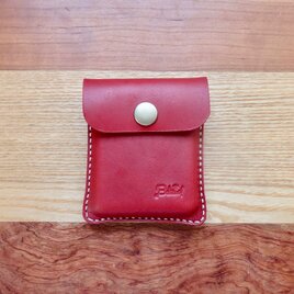 キャッシュレス時代に便利な本革Bokuno!カードケース レッドB