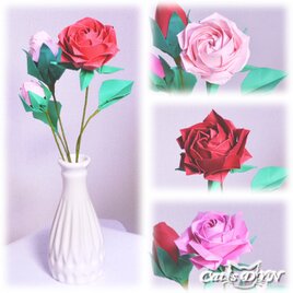 薔薇の花束：基本の3種類【注文作製】　（折り紙の薔薇の花）の画像
