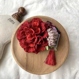 七五三 成人式  和へアコーム　red