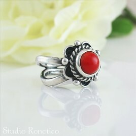 オリエンタル 珊瑚 シルバーリング #13