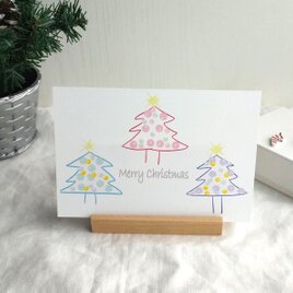「カラーツリー」クリスマス　ポストカード3枚セット　ナチュラコ　カラフル　かわいい　ナチュラル　アート　naturako