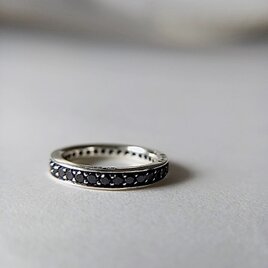 SV925 Black Dia Eternity Ringの画像